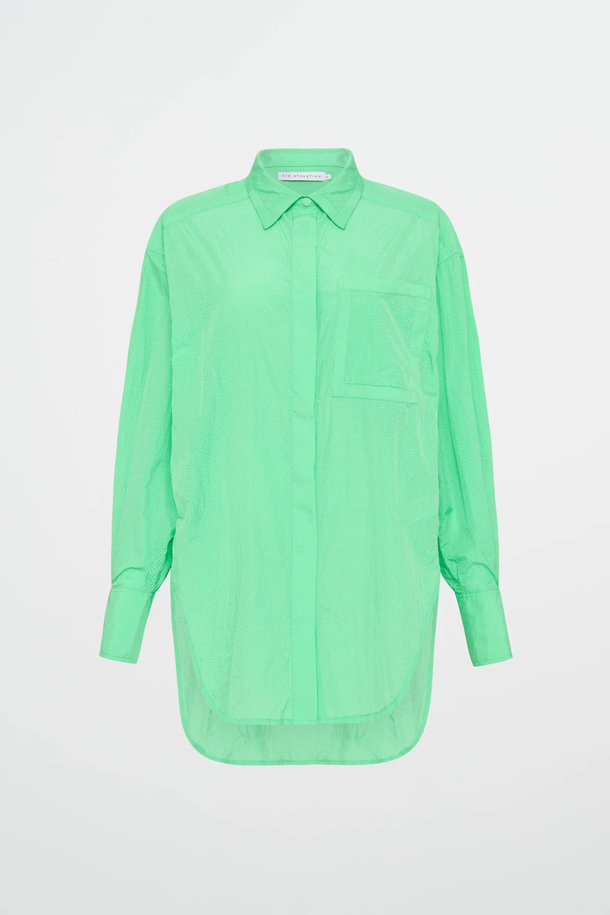 perforated_longline_shirt__1.webp Sale Aje ATHLETICA Perforated Longline Shirt 406 Marine Green