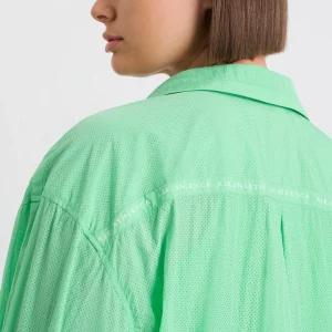 Sale Aje ATHLETICA Perforated Longline Shirt 406 Marine Green