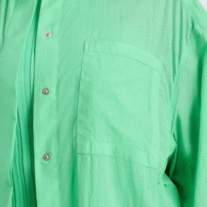Sale Aje ATHLETICA Perforated Longline Shirt 406 Marine Green