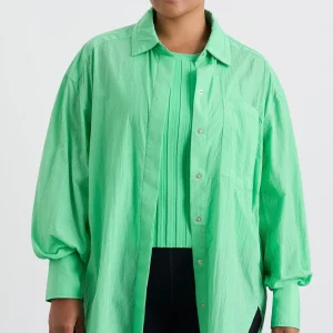 Sale Aje ATHLETICA Perforated Longline Shirt 406 Marine Green