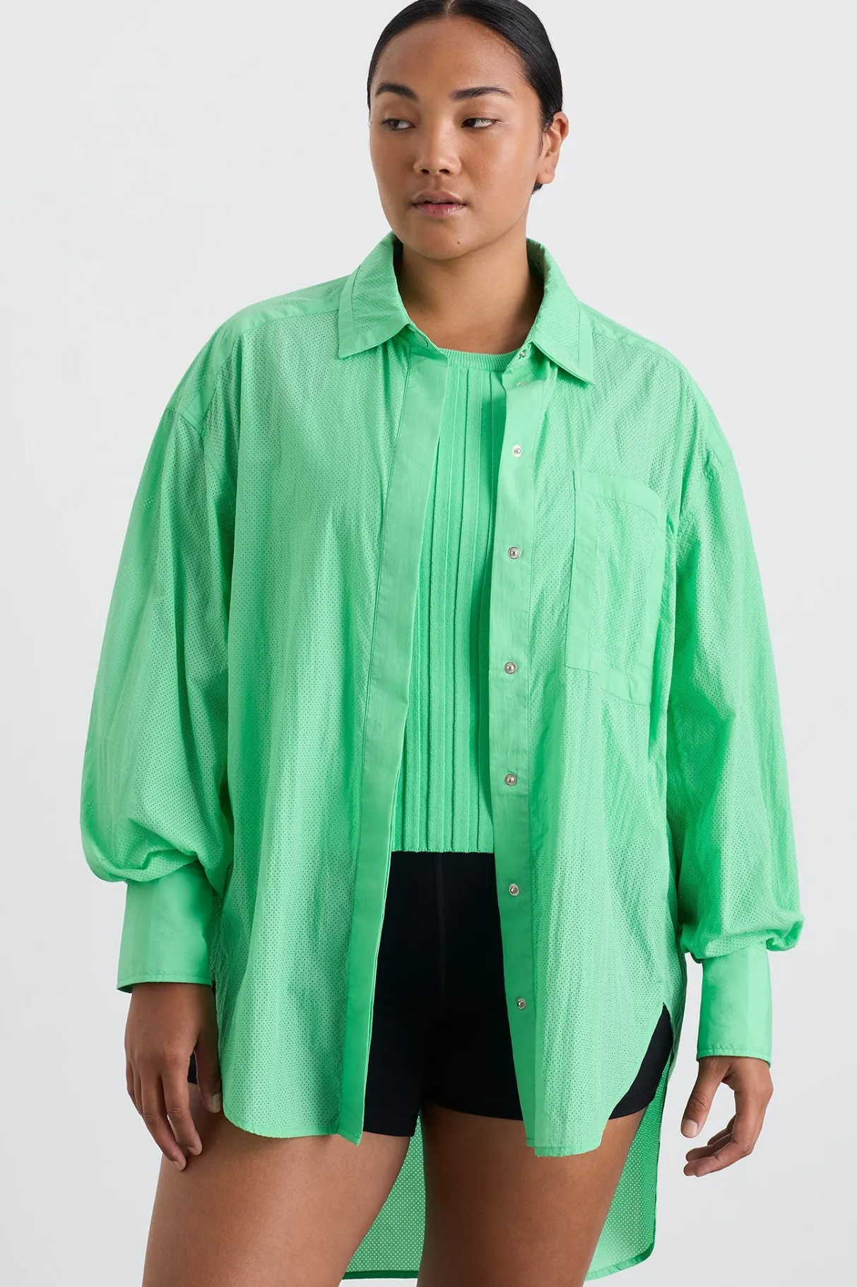 perforated_longline_shirt__9.webp Sale Aje ATHLETICA Perforated Longline Shirt 406 Marine Green