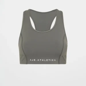 Cheap Aje ATHLETICA Perforated Racer Sports Bra 339 Midnight Grey/Reflective