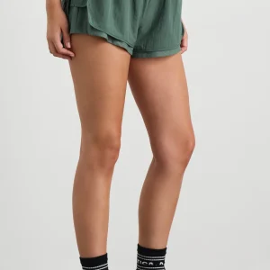 Shop Aje ATHLETICA Perforated Spray Shorts 019 Moss Green