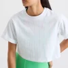 Store Aje ATHLETICA Pinstripe Crop Tee 105 White Marine Green
