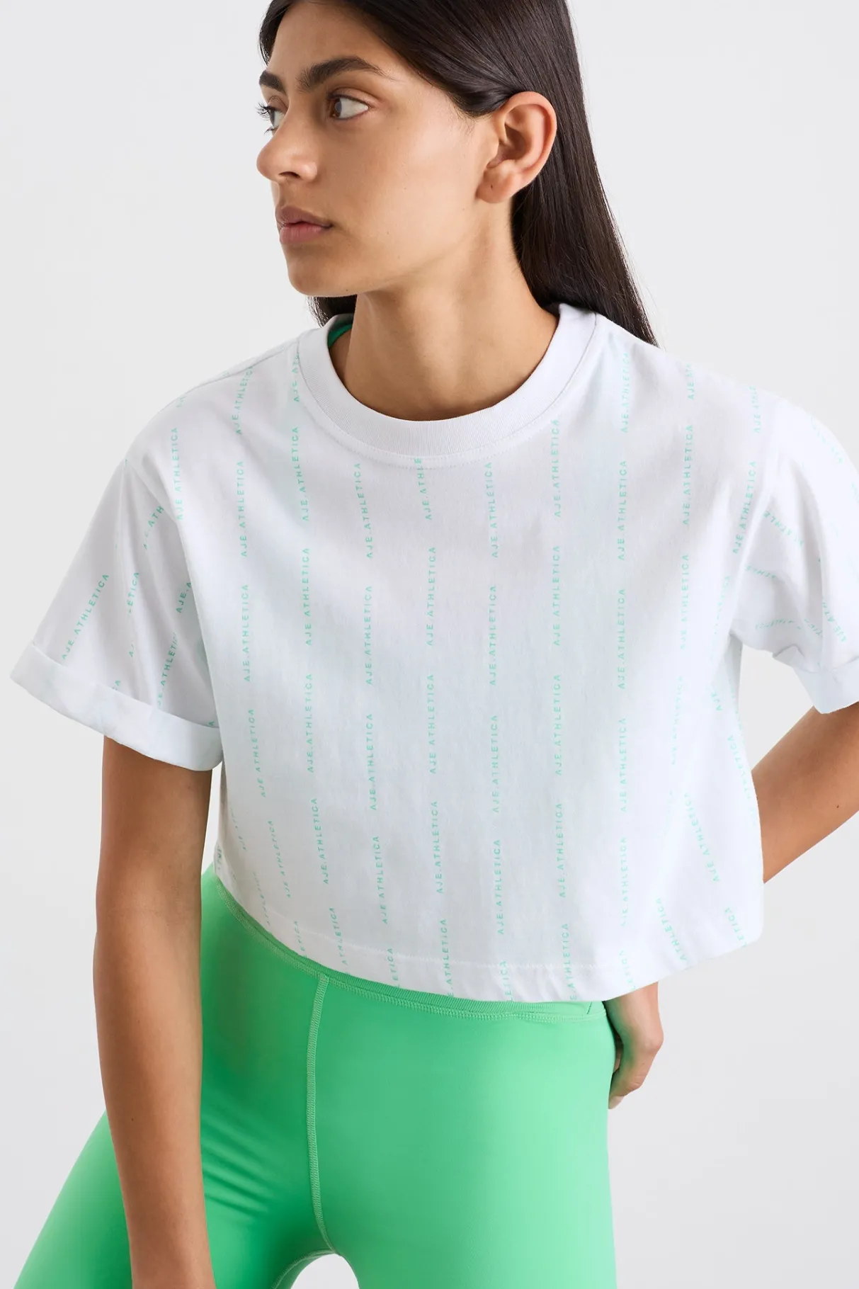 pinstripe_crop_tee__0-1.webp Store Aje ATHLETICA Pinstripe Crop Tee 105 White Marine Green