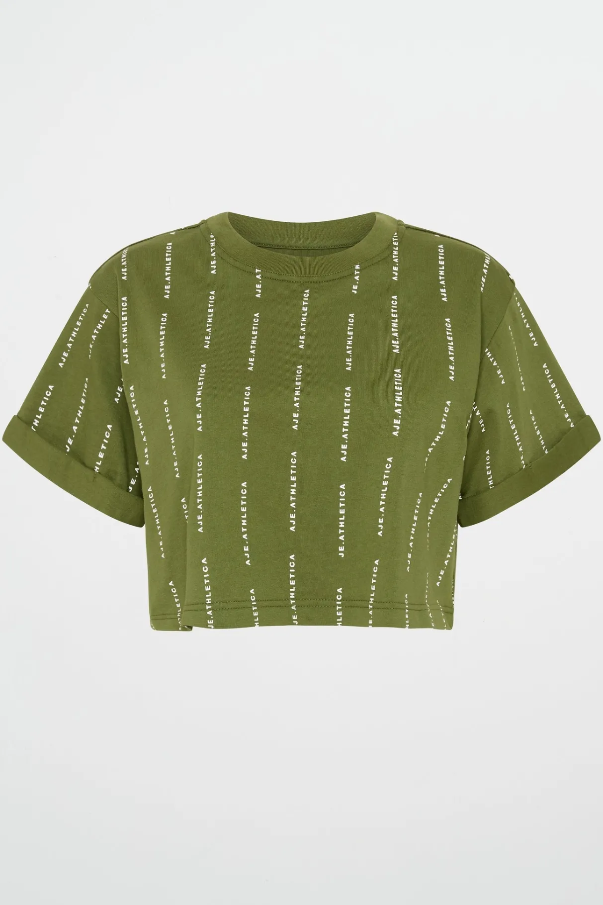 pinstripe_crop_tee__1.webp New Aje ATHLETICA Pinstripe Crop Tee 105 Evergreen White