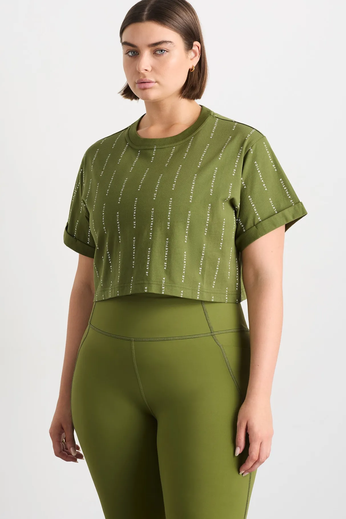 pinstripe_crop_tee__10.webp New Aje ATHLETICA Pinstripe Crop Tee 105 Evergreen White