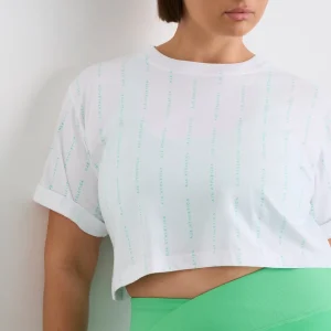 Store Aje ATHLETICA Pinstripe Crop Tee 105 White Marine Green