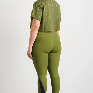New Aje ATHLETICA Pinstripe Crop Tee 105 Evergreen White