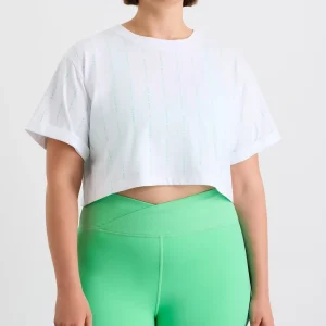 Store Aje ATHLETICA Pinstripe Crop Tee 105 White Marine Green
