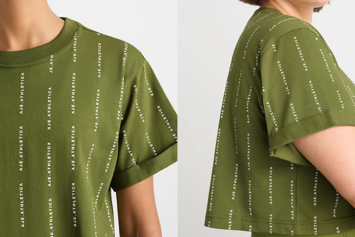 pinstripe_crop_tee__14.webp New Aje ATHLETICA Pinstripe Crop Tee 105 Evergreen White