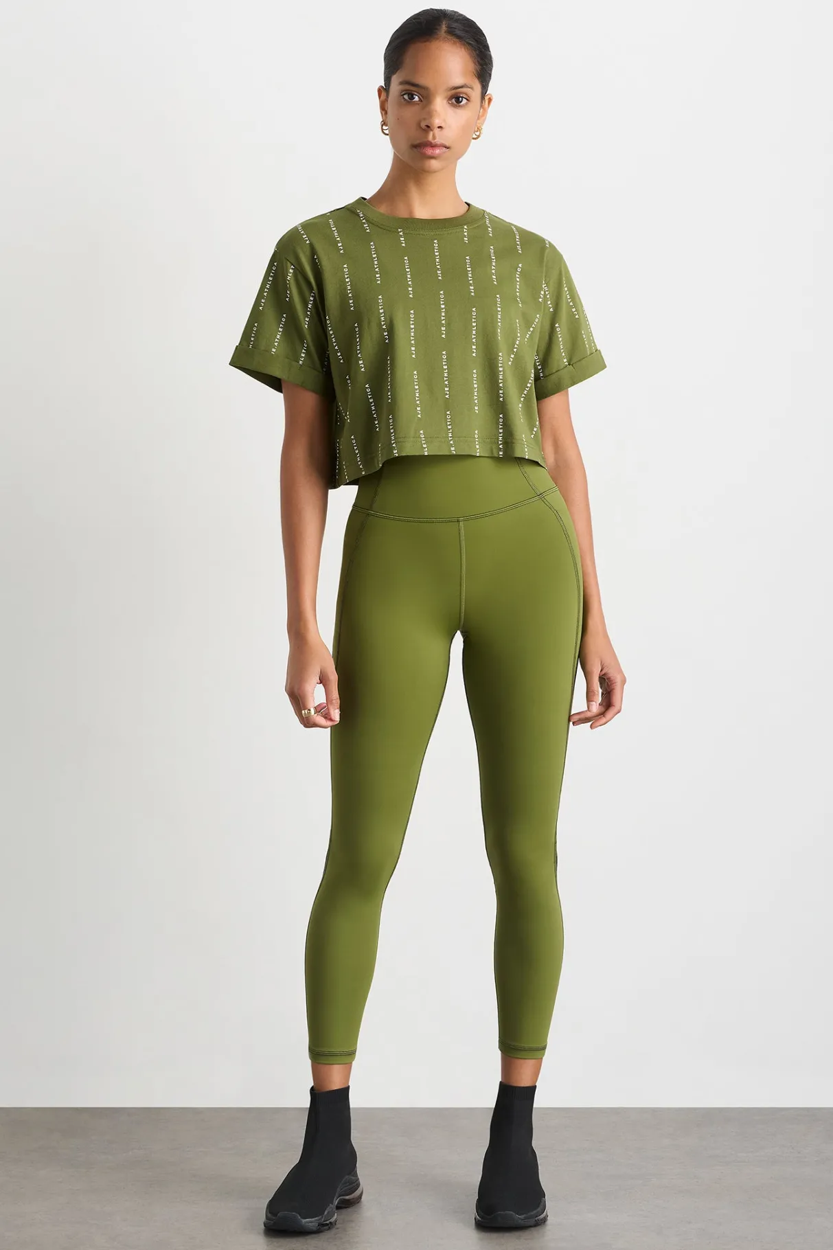 pinstripe_crop_tee__2.webp New Aje ATHLETICA Pinstripe Crop Tee 105 Evergreen White