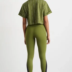 New Aje ATHLETICA Pinstripe Crop Tee 105 Evergreen White