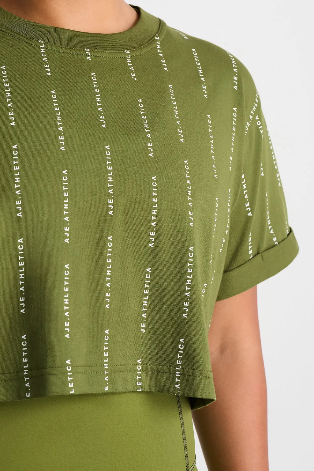 pinstripe_crop_tee__7.webp New Aje ATHLETICA Pinstripe Crop Tee 105 Evergreen White