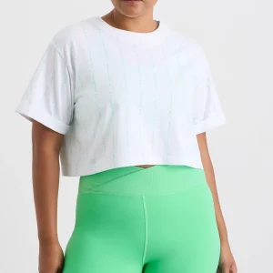 Store Aje ATHLETICA Pinstripe Crop Tee 105 White Marine Green