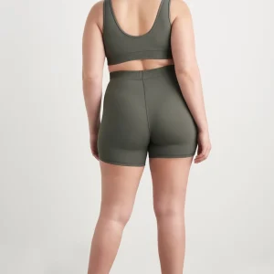 Clearance Aje ATHLETICA Pintuck Effect Sports Bra 327 Midnight Grey/Citrus Yellow