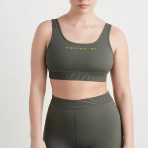Clearance Aje ATHLETICA Pintuck Effect Sports Bra 327 Midnight Grey/Citrus Yellow