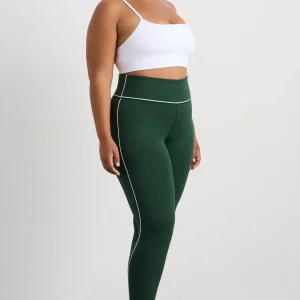 Shop Aje ATHLETICA 7/8 Piped Leggings 203 Pine Green White