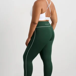 Shop Aje ATHLETICA 7/8 Piped Leggings 203 Pine Green White