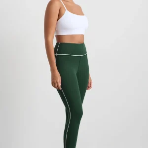 Shop Aje ATHLETICA 7/8 Piped Leggings 203 Pine Green White