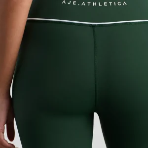 Shop Aje ATHLETICA 7/8 Piped Leggings 203 Pine Green White