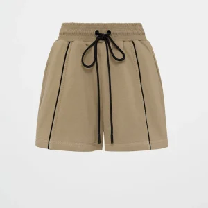 Clearance Aje ATHLETICA Piped Sweat Shorts 638 Soft Khaki Black