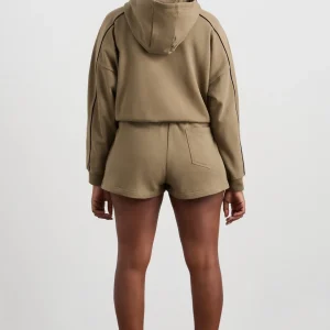 Clearance Aje ATHLETICA Piped Sweat Shorts 638 Soft Khaki Black