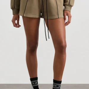 Clearance Aje ATHLETICA Piped Sweat Shorts 638 Soft Khaki Black