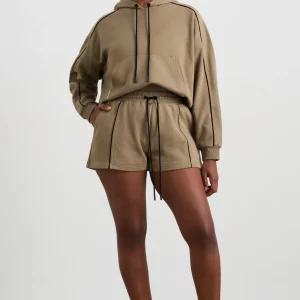 Clearance Aje ATHLETICA Piped Sweat Shorts 638 Soft Khaki Black