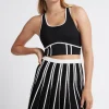 Online Aje ATHLETICA Pleated Knit Mini Skirt 611 Black/White