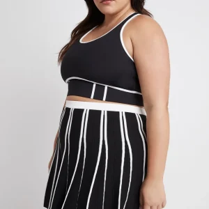 Online Aje ATHLETICA Pleated Knit Mini Skirt 611 Black/White