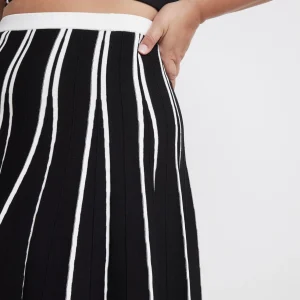 Online Aje ATHLETICA Pleated Knit Mini Skirt 611 Black/White
