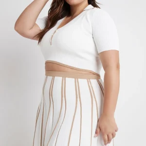 Outlet Aje ATHLETICA Pleated Knit Mini Skirt 611 White/Beige