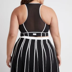 Online Aje ATHLETICA Pleated Knit Mini Skirt 611 Black/White