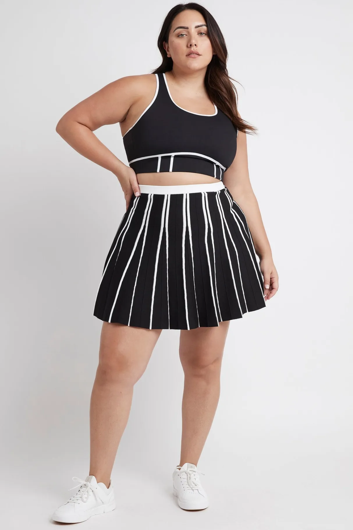 pleated_knit_mini_skirt__13.webp Online Aje ATHLETICA Pleated Knit Mini Skirt 611 Black/White
