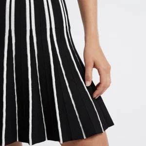 Online Aje ATHLETICA Pleated Knit Mini Skirt 611 Black/White