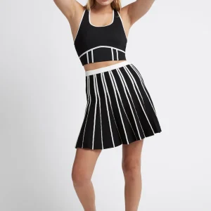 Online Aje ATHLETICA Pleated Knit Mini Skirt 611 Black/White