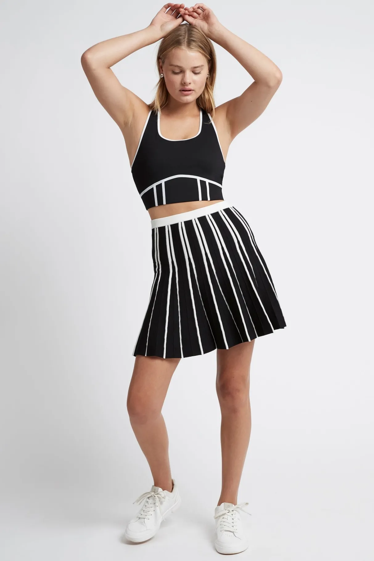 pleated_knit_mini_skirt__4.webp Online Aje ATHLETICA Pleated Knit Mini Skirt 611 Black/White