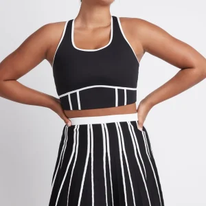 Online Aje ATHLETICA Pleated Knit Mini Skirt 611 Black/White