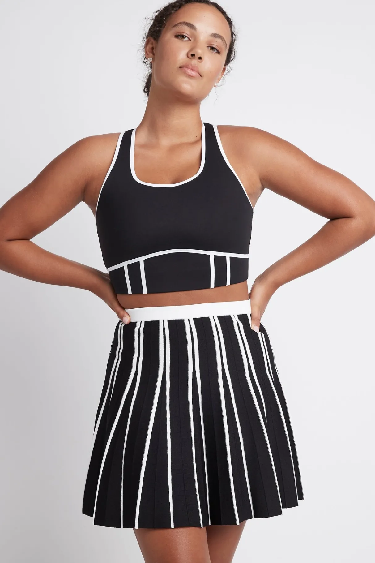 pleated_knit_mini_skirt__5.webp Online Aje ATHLETICA Pleated Knit Mini Skirt 611 Black/White