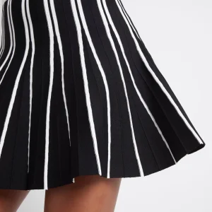 Online Aje ATHLETICA Pleated Knit Mini Skirt 611 Black/White