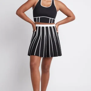 Online Aje ATHLETICA Pleated Knit Mini Skirt 611 Black/White