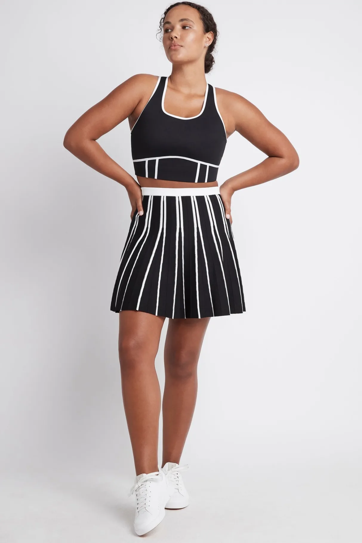 pleated_knit_mini_skirt__8.webp Online Aje ATHLETICA Pleated Knit Mini Skirt 611 Black/White