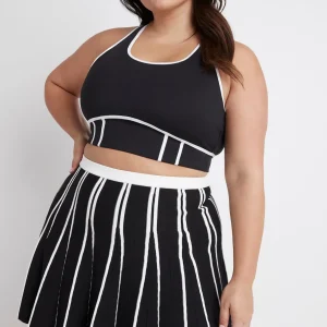 Online Aje ATHLETICA Pleated Knit Mini Skirt 611 Black/White