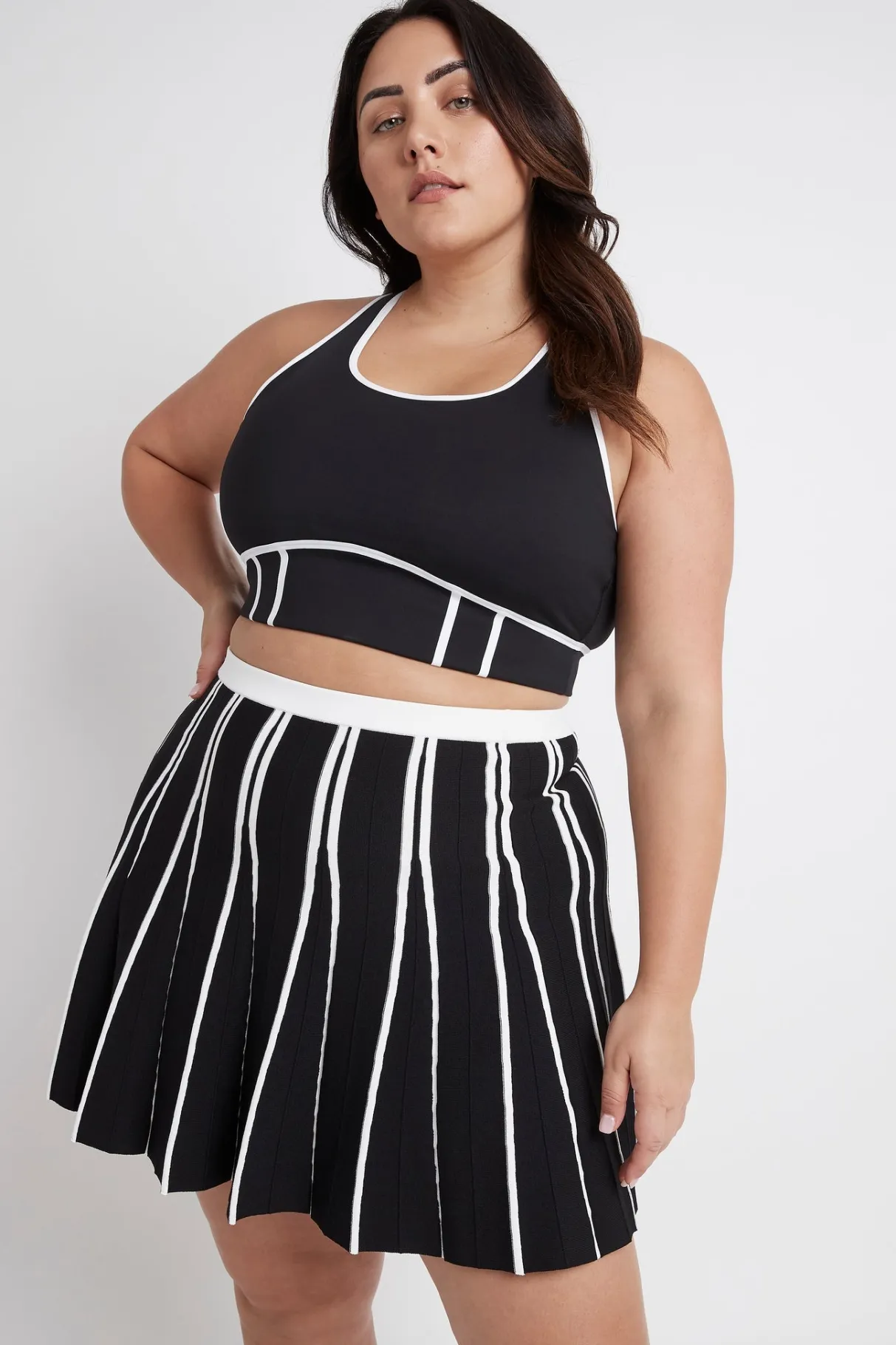 pleated_knit_mini_skirt__9.webp Online Aje ATHLETICA Pleated Knit Mini Skirt 611 Black/White