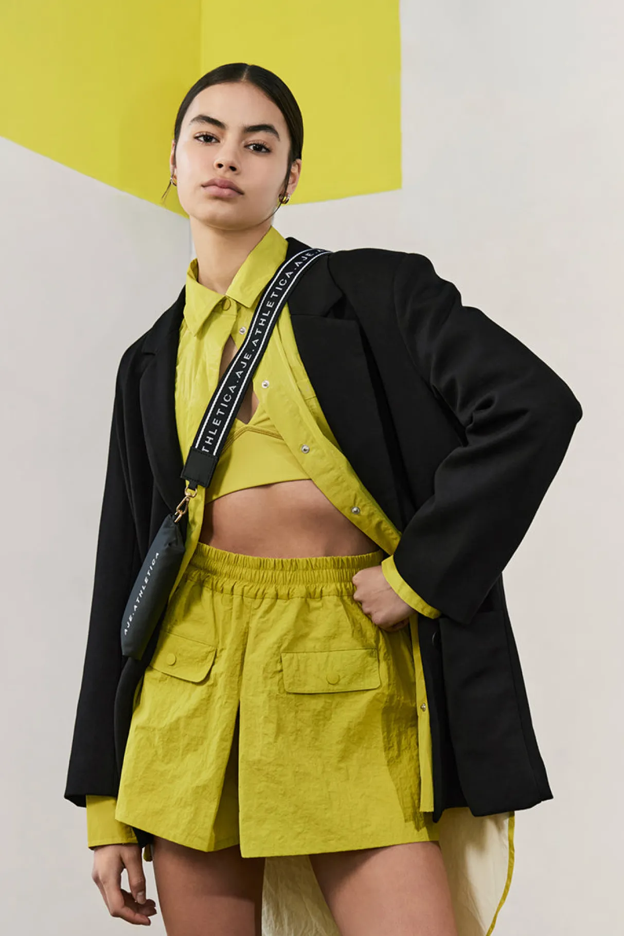 pleated_spray_mini_short__0.webp Store Aje ATHLETICA Pleated Spray Mini Short 648 Solar Blaze