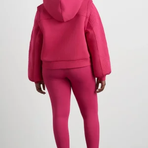 Cheap Aje ATHLETICA Quilted Logo Scuba Hoodie 418 Berry