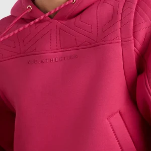 Cheap Aje ATHLETICA Quilted Logo Scuba Hoodie 418 Berry