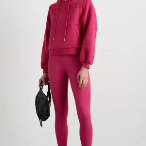 Cheap Aje ATHLETICA Quilted Logo Scuba Hoodie 418 Berry