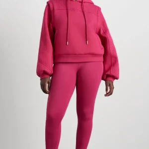 Cheap Aje ATHLETICA Quilted Logo Scuba Hoodie 418 Berry